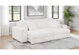 600535P Jacana Corduroy Upholstered Dual Power Chaise Sofa Ivory