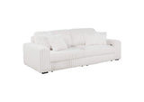 600535P Jacana Corduroy Upholstered Dual Power Chaise Sofa Ivory