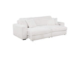 600535P Jacana Corduroy Upholstered Dual Power Chaise Sofa Ivory