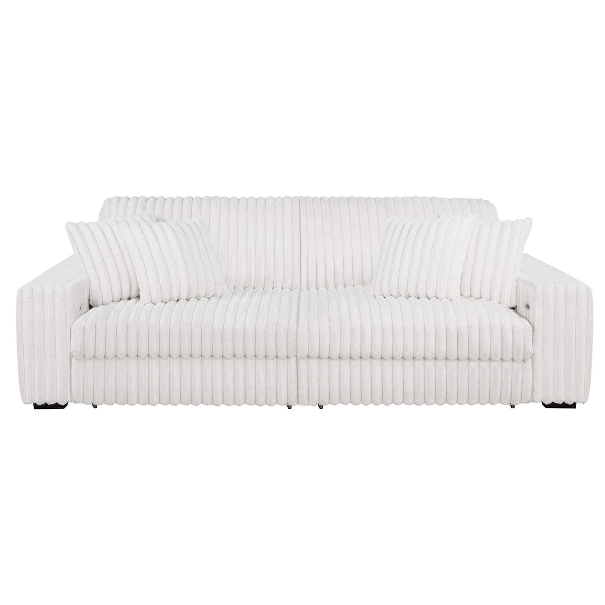 600535P Jacana Corduroy Upholstered Dual Power Chaise Sofa Ivory