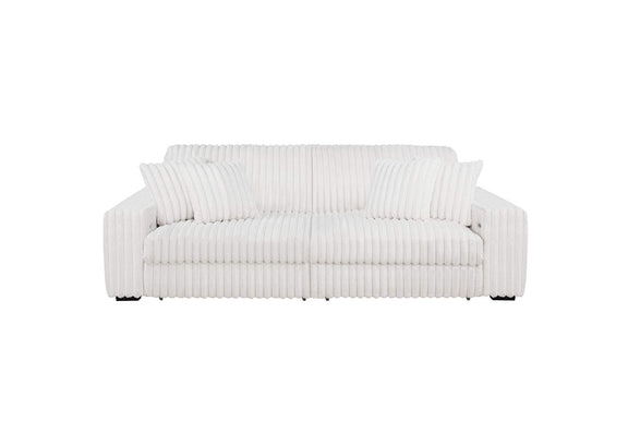 600535P Jacana Corduroy Upholstered Dual Power Chaise Sofa Ivory