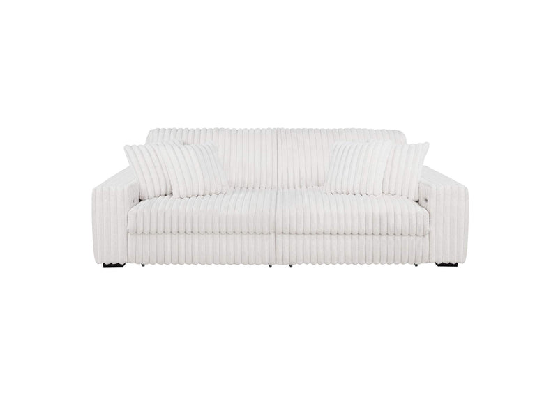 600535P Jacana Corduroy Upholstered Dual Power Chaise Sofa Ivory