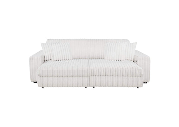 600535P Jacana Corduroy Upholstered Dual Power Chaise Sofa Ivory