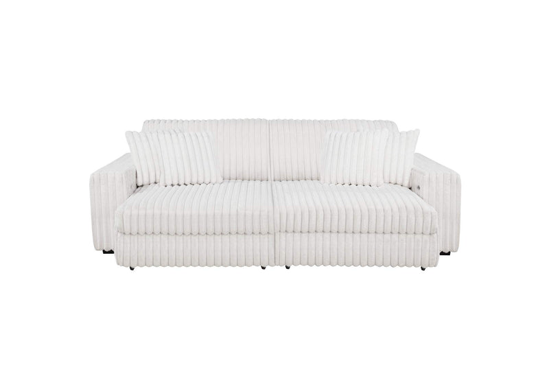 600535P Jacana Corduroy Upholstered Dual Power Chaise Sofa Ivory