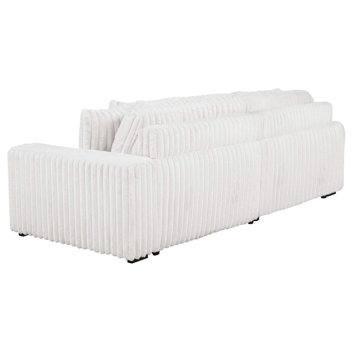 600535P Jacana Corduroy Upholstered Dual Power Chaise Sofa Ivory