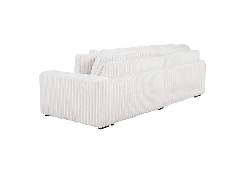 600535P Jacana Corduroy Upholstered Dual Power Chaise Sofa Ivory