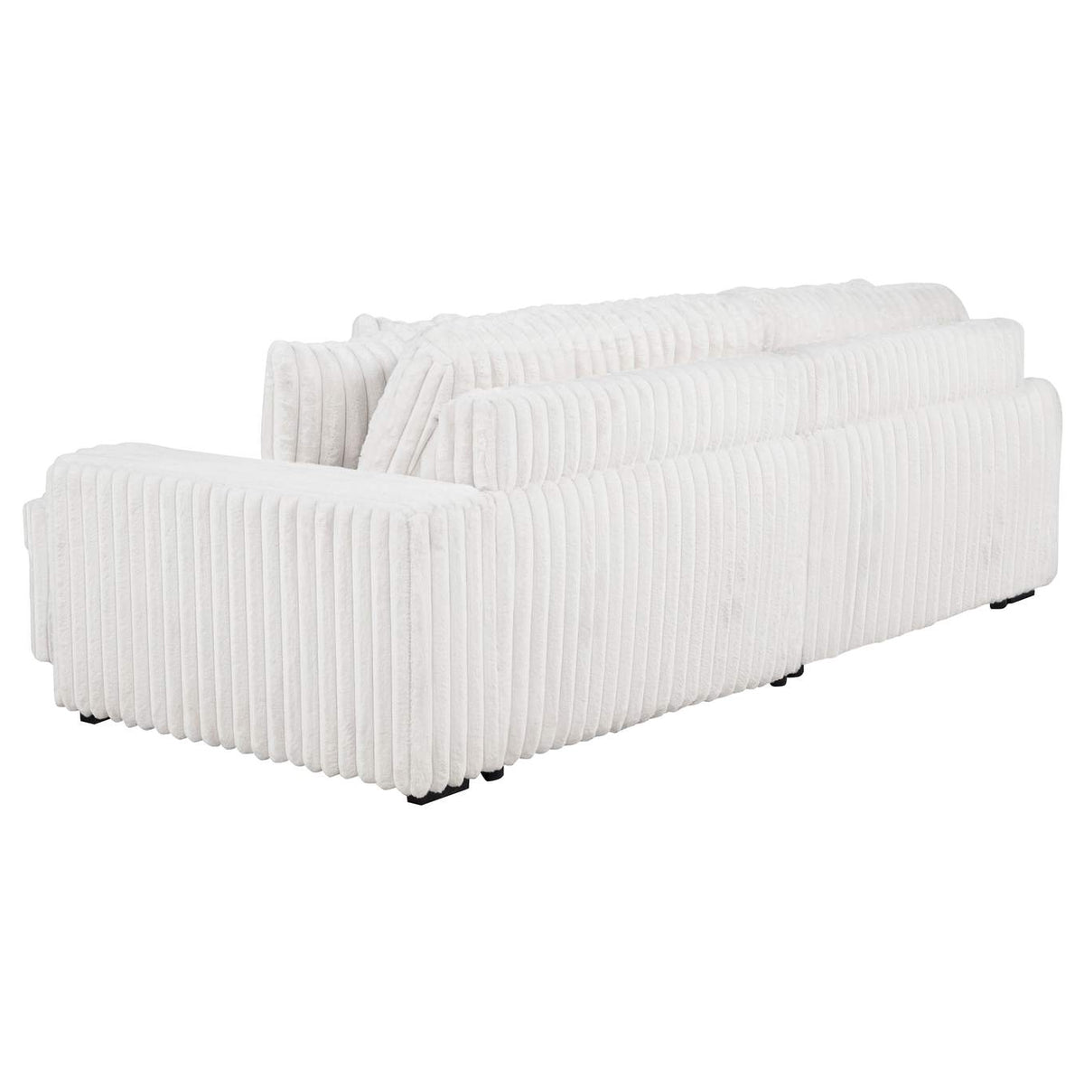 600535P Jacana Corduroy Upholstered Dual Power Chaise Sofa Ivory
