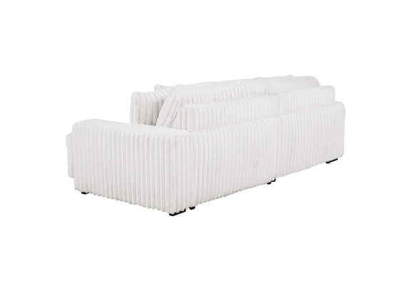 600535P Jacana Corduroy Upholstered Dual Power Chaise Sofa Ivory