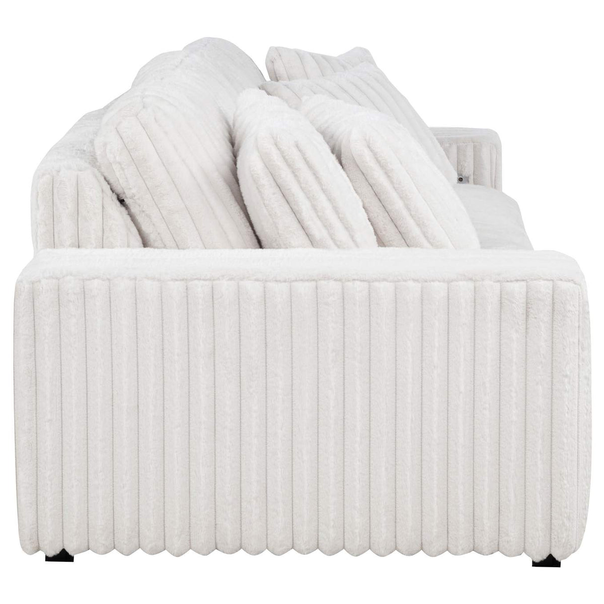 600535P Jacana Corduroy Upholstered Dual Power Chaise Sofa Ivory