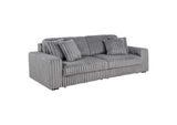 600536P Jacana Corduroy Upholstered Dual Power Chaise Sofa Grey