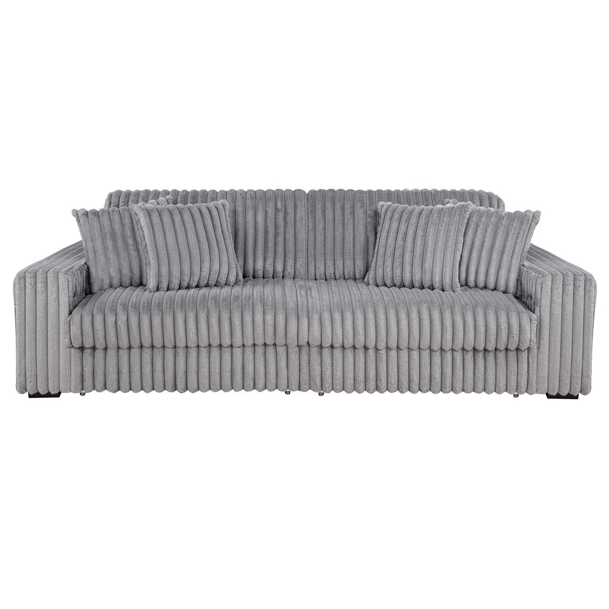 600536P Jacana Corduroy Upholstered Dual Power Chaise Sofa Grey