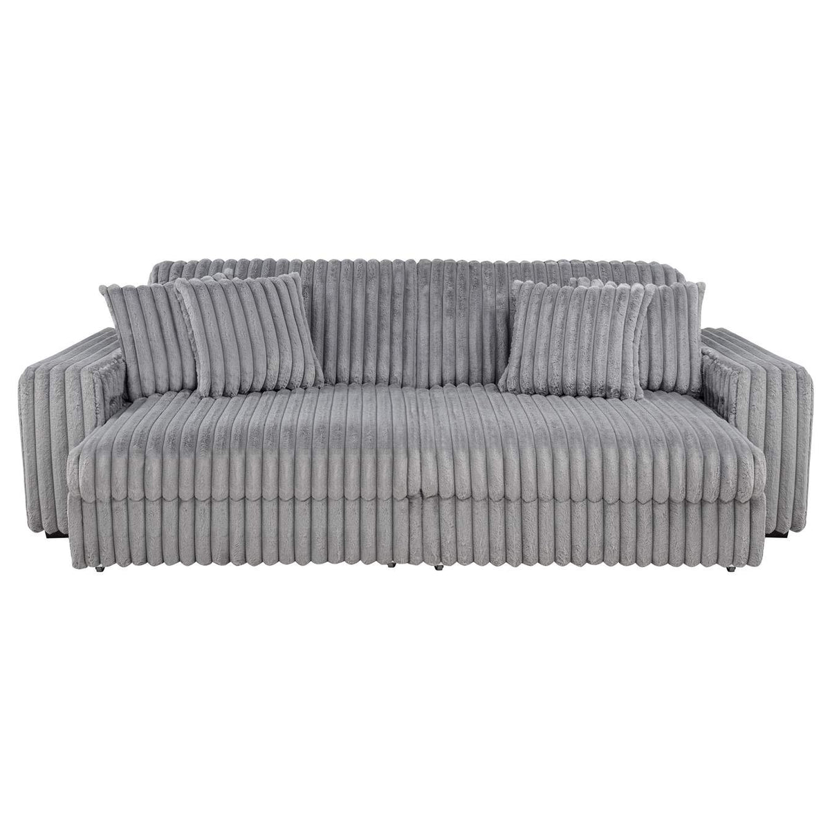 600536P Jacana Corduroy Upholstered Dual Power Chaise Sofa Grey