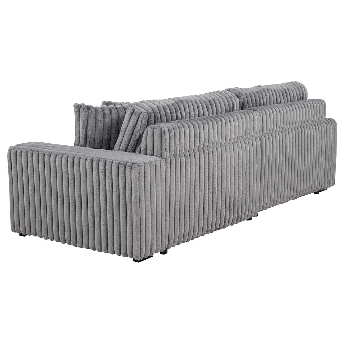 600536P Jacana Corduroy Upholstered Dual Power Chaise Sofa Grey