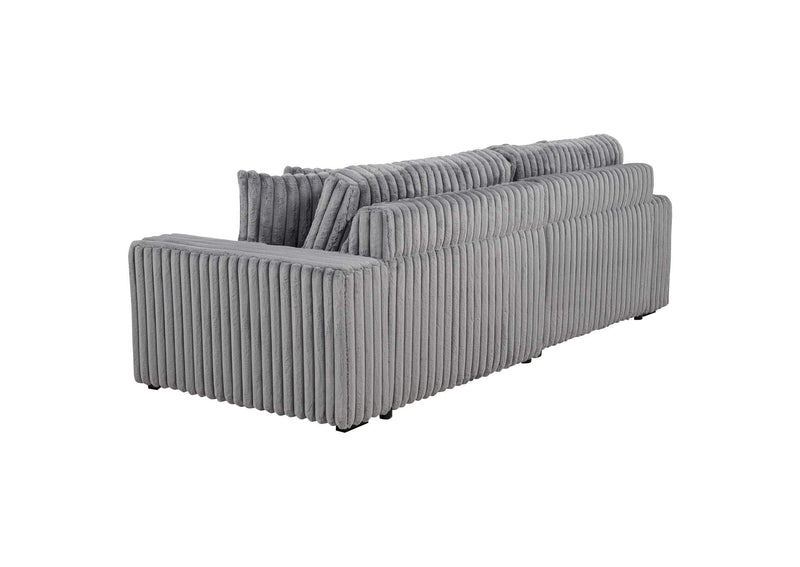 600536P Jacana Corduroy Upholstered Dual Power Chaise Sofa Grey