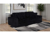 600537P Jacana Corduroy Upholstered Dual Power Chaise Sofa Black