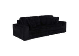 600537P Jacana Corduroy Upholstered Dual Power Chaise Sofa Black