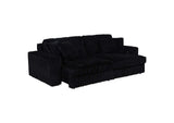 600537P Jacana Corduroy Upholstered Dual Power Chaise Sofa Black