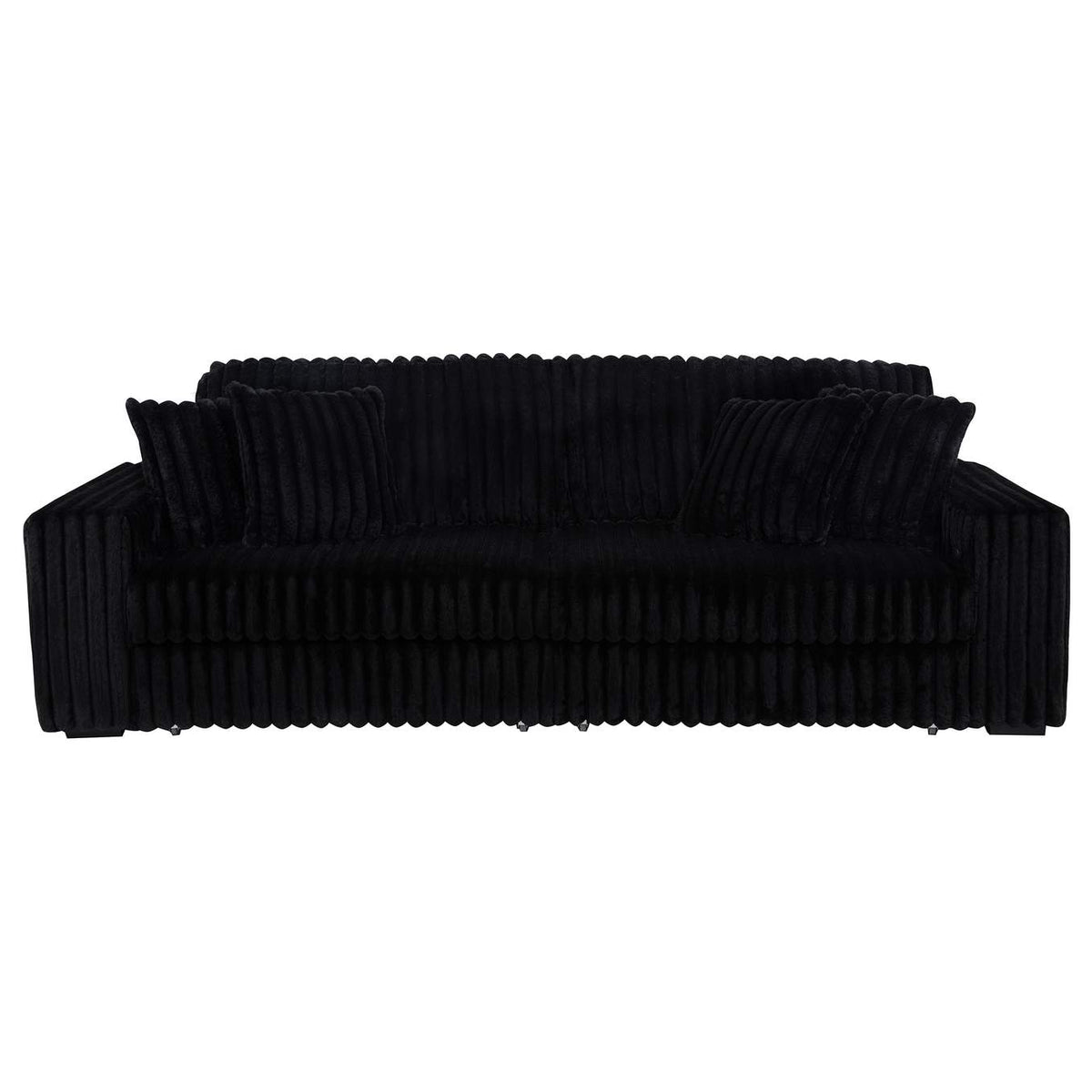 600537P Jacana Corduroy Upholstered Dual Power Chaise Sofa Black
