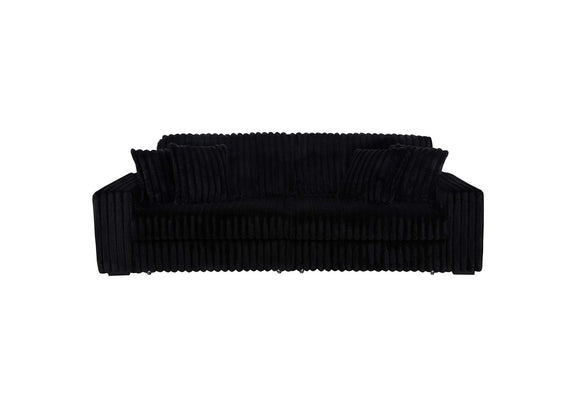 600537P Jacana Corduroy Upholstered Dual Power Chaise Sofa Black