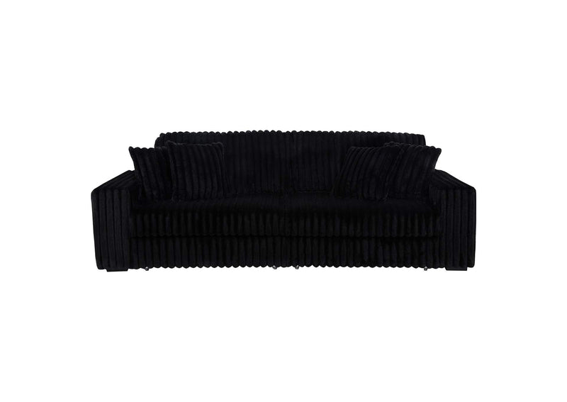 600537P Jacana Corduroy Upholstered Dual Power Chaise Sofa Black