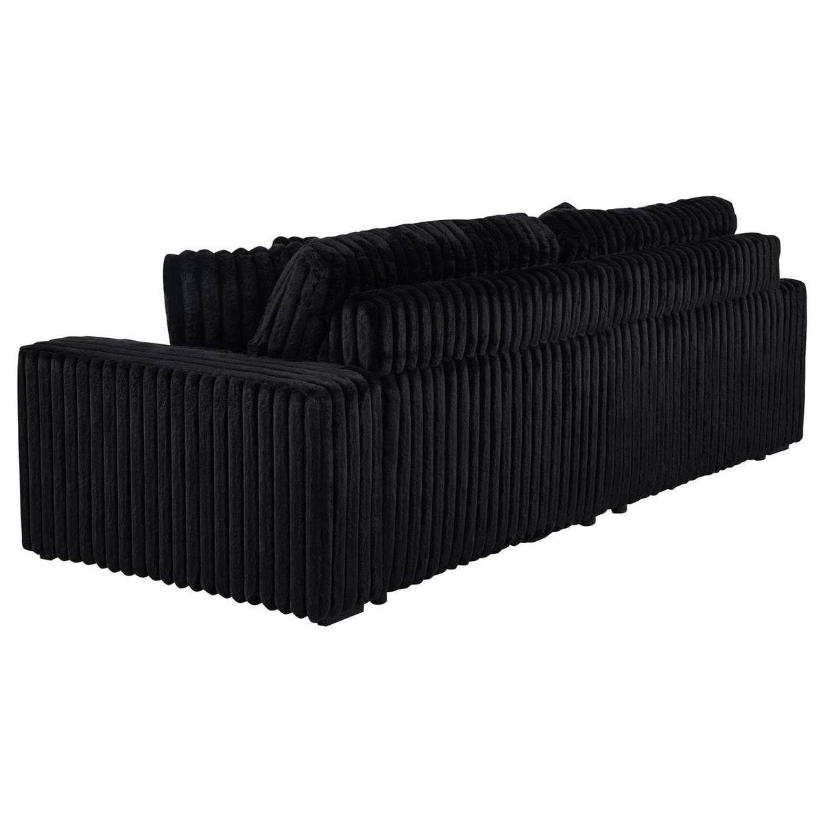 600537P Jacana Corduroy Upholstered Dual Power Chaise Sofa Black