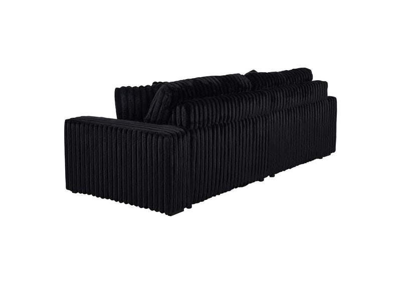 600537P Jacana Corduroy Upholstered Dual Power Chaise Sofa Black