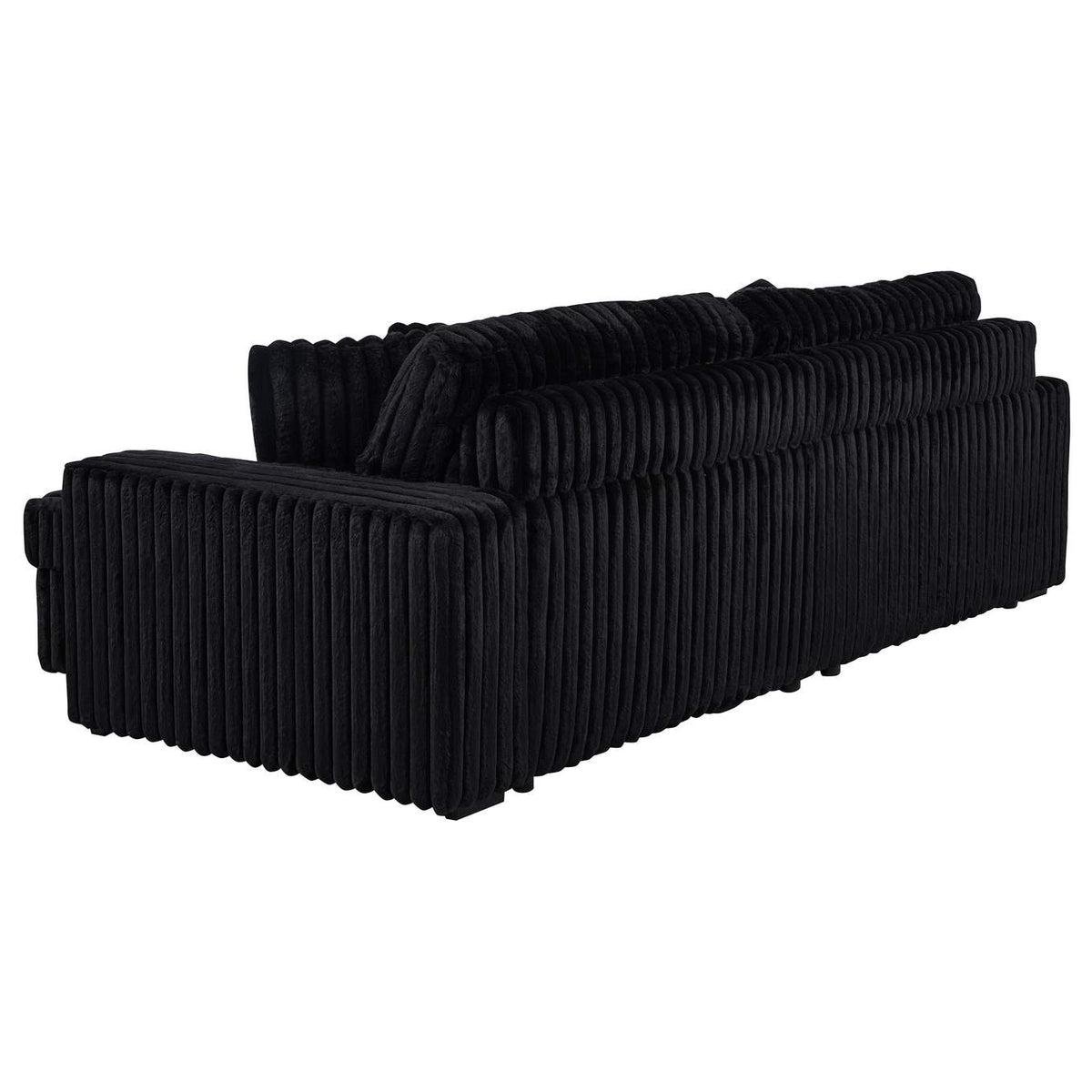 600537P Jacana Corduroy Upholstered Dual Power Chaise Sofa Black