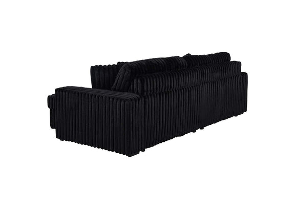 600537P Jacana Corduroy Upholstered Dual Power Chaise Sofa Black