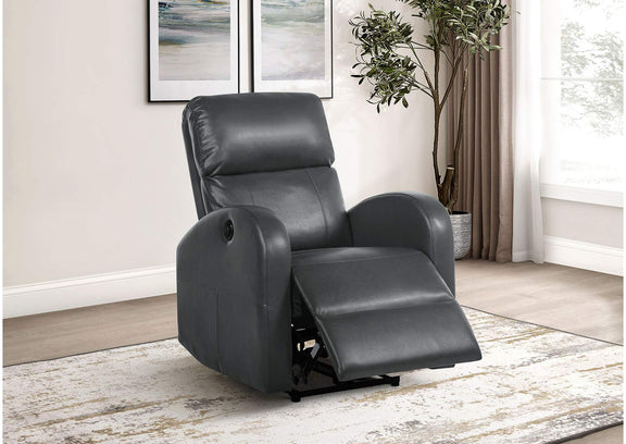 601499P Grant Upholstered Power Recliner Chair Grey