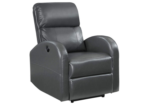 601499P Grant Upholstered Power Recliner Chair Grey