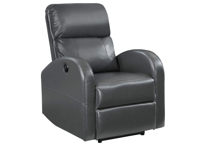 601499P Grant Upholstered Power Recliner Chair Grey
