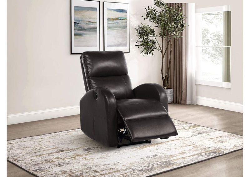 601500P Grant Upholstered Power Recliner Chair Brown