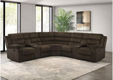 601510 Atkinson Upholstered Reclining Sectional Sofa Chocolate