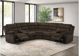 601510 Atkinson Upholstered Reclining Sectional Sofa Chocolate