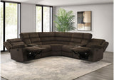 601510 Atkinson Upholstered Reclining Sectional Sofa Chocolate