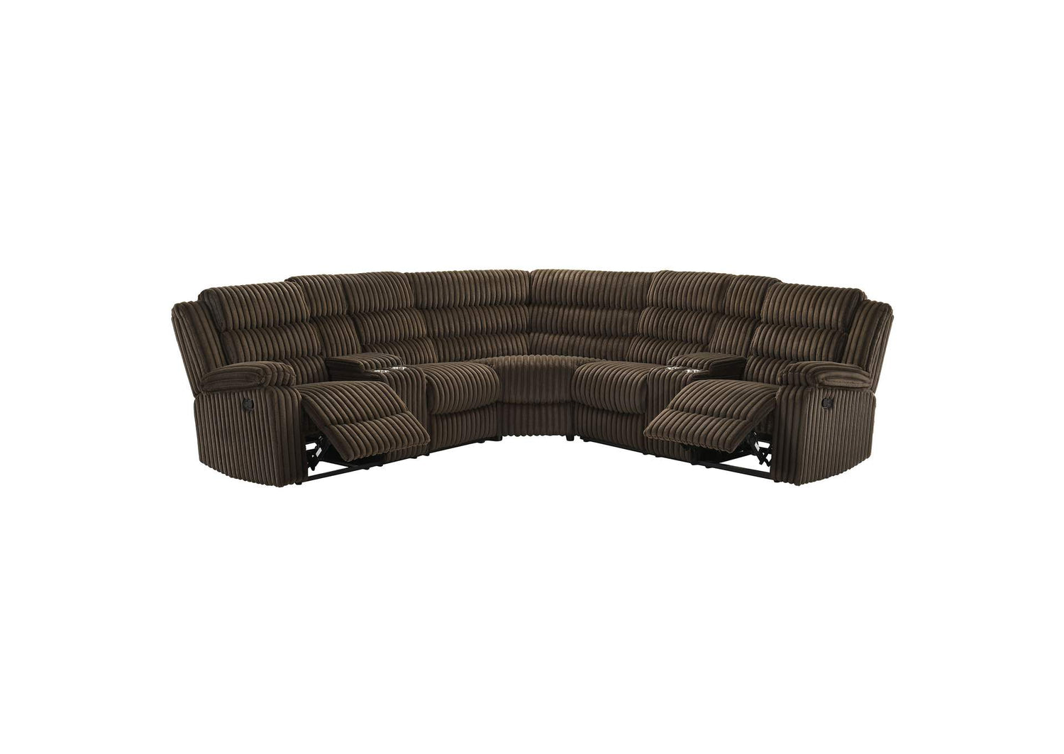 601510 Atkinson Upholstered Reclining Sectional Sofa Chocolate