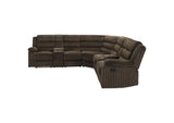 601510 Atkinson Upholstered Reclining Sectional Sofa Chocolate