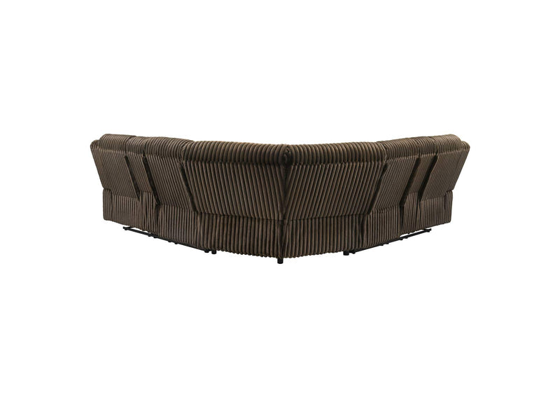 601510 Atkinson Upholstered Reclining Sectional Sofa Chocolate