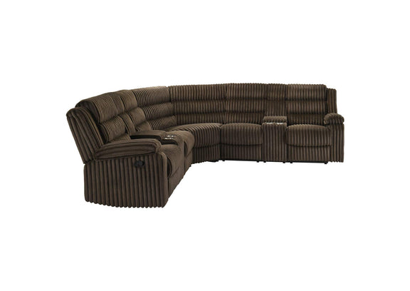 601510 Atkinson Upholstered Reclining Sectional Sofa Chocolate