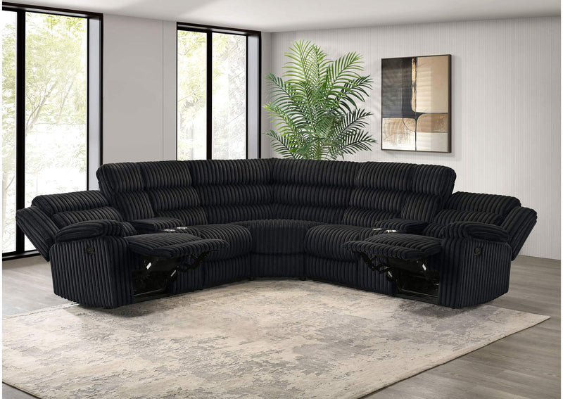 601520 Atkinson Upholstered Reclining Sectional Sofa Black