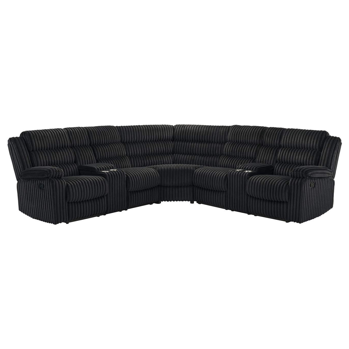 601520 Atkinson Upholstered Reclining Sectional Sofa Black
