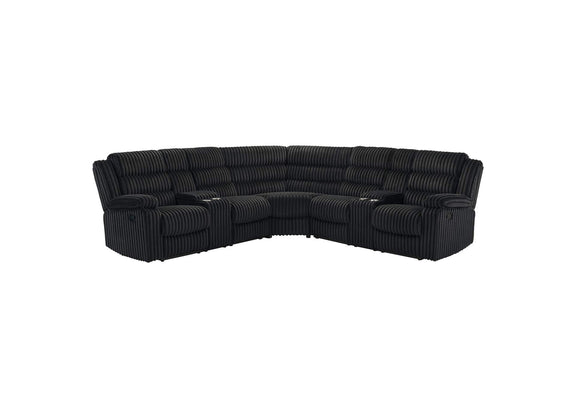 601520 Atkinson Upholstered Reclining Sectional Sofa Black