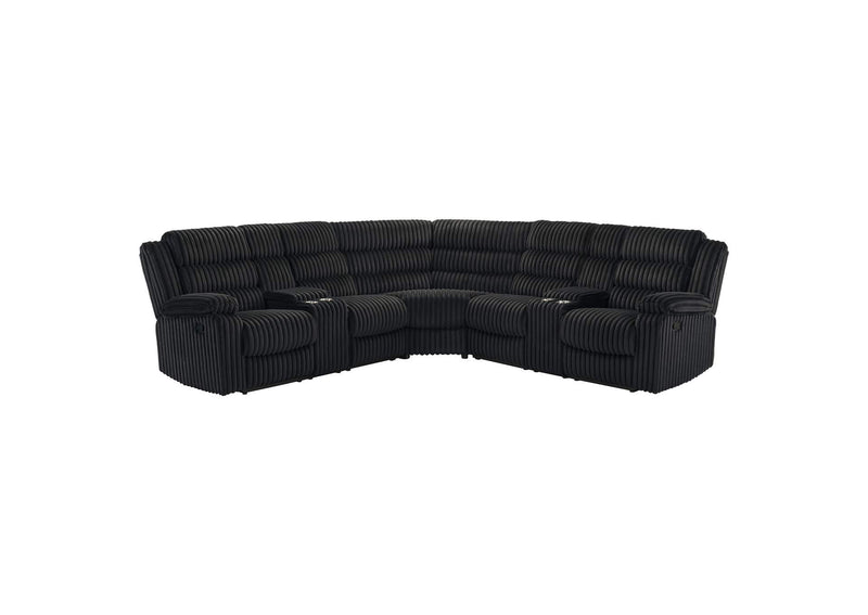601520 Atkinson Upholstered Reclining Sectional Sofa Black