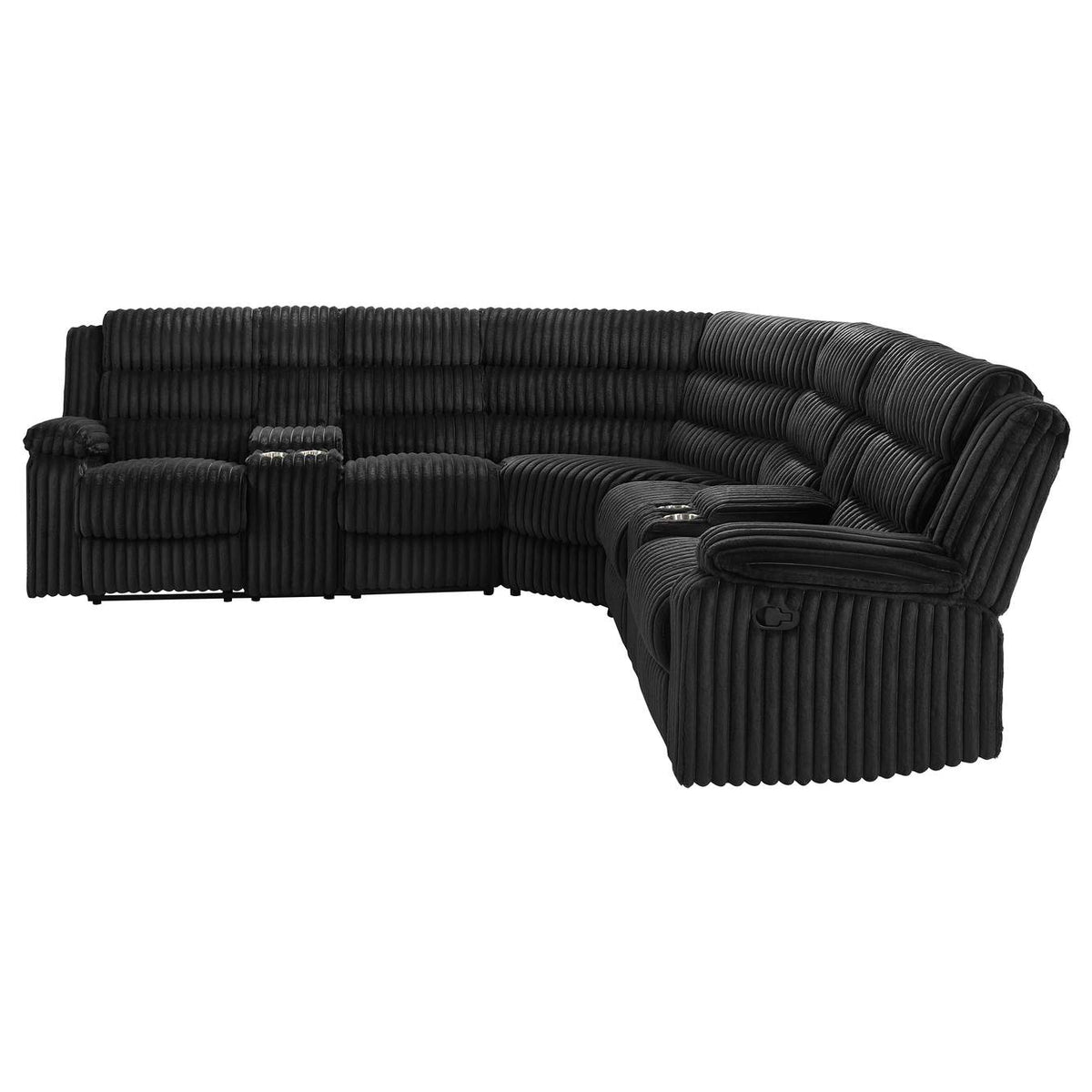 601520 Atkinson Upholstered Reclining Sectional Sofa Black