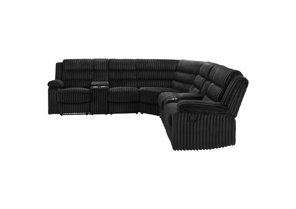 601520 Atkinson Upholstered Reclining Sectional Sofa Black
