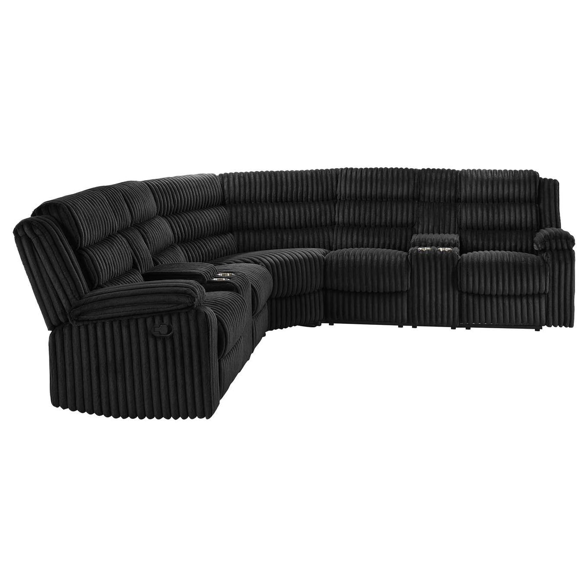 601520 Atkinson Upholstered Reclining Sectional Sofa Black