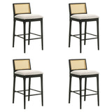 Tobias - Coastal Modern Wood Bar Height Kitchen Bar Stool