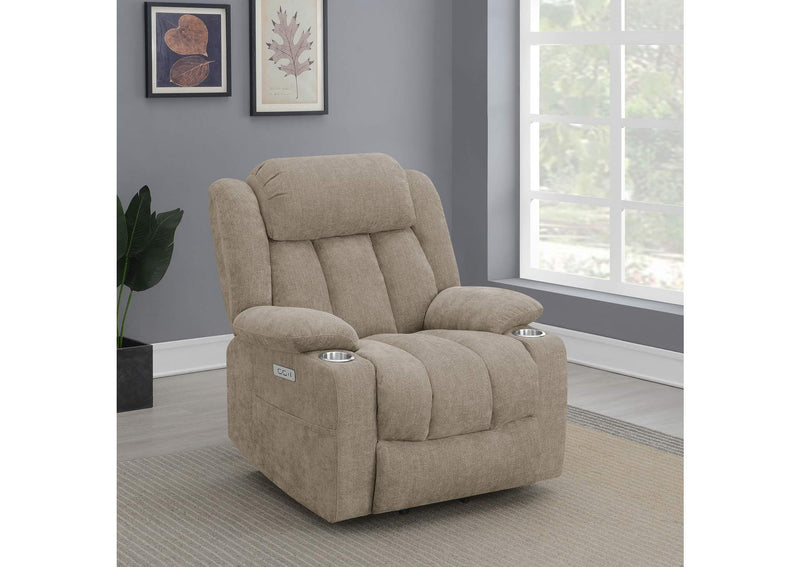 602274P Houston Upholstered Power Lift Recliner Chair Camel