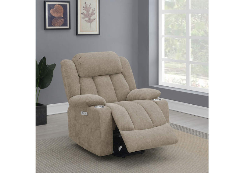 602274P Houston Upholstered Power Lift Recliner Chair Camel