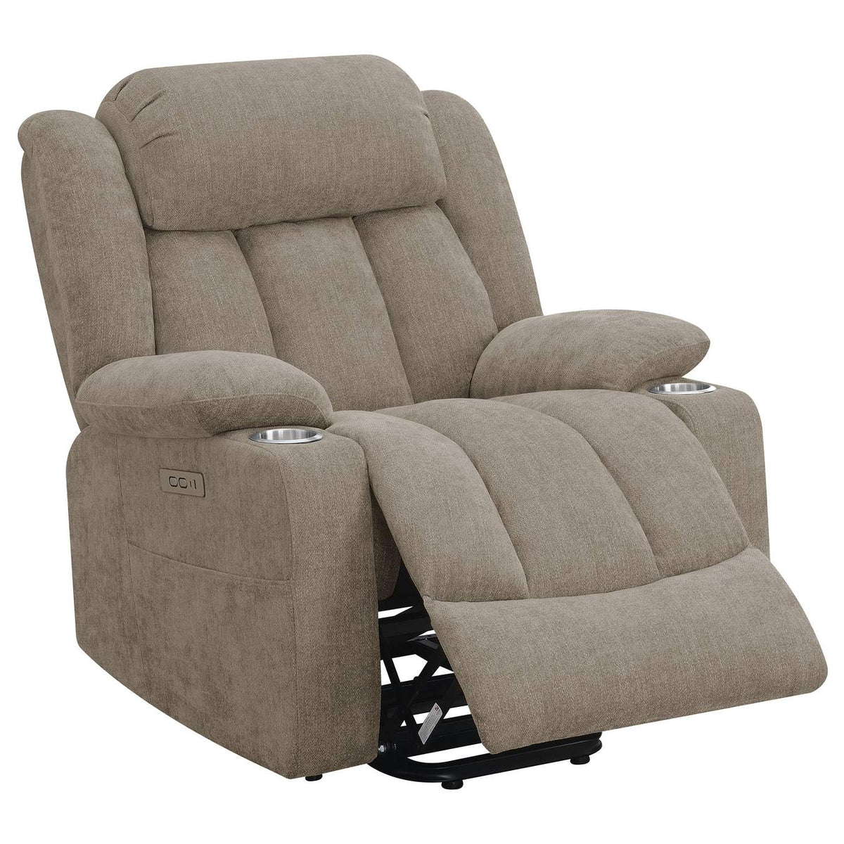 602274P Houston Upholstered Power Lift Recliner Chair Camel